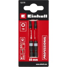 Die Grup Orijinal Einhell Çift Torsiyonlu Darbeli Bit Seti, 2 Parça, 60 Mm, T20 (S2 Çelik, Yüksek Dayanıklılık, Çift Torsiyon Etkisi, Kırmızı Renk Halkası, E 6.3 Sap) - 49132170