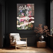 GLAZELLA Atelier Çiçek Buketi Temalı Sanatsal Cam Tablo
