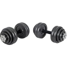 Die Grup York Fitness Dambıl Seti, 30 , Taşıma Çantalı, Döküm Plakalar, 2 Adet 34 cm Krom Bar, Siyah Renk