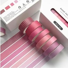 Die Grup Rose Red Temalı 8 Renkli Washi Bant • Sticky Note