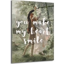 GLAZELLA Romantik Dans 'you Make My Heart Smile' Temalı Sanatsal Cam Tablo