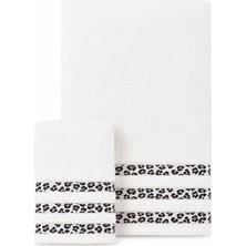 Elif Mira 2 Parça Banyo Havlu Seti %100 Pamuk Leopar Deluxe (70X140 cm + 50X90 Cm)
