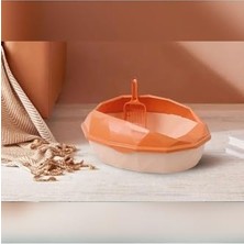Die Grup Floriashopping Yavru Kedi Kumluğu Kum Sıçrama Emniyetli Kürek Hediyeli Kedi Tuvalet Kabı Turuncu