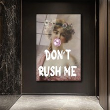 GLAZELLA Don't Rush Me Balon Sakız Kadın Cam Tablo - Modern Sanat ve Klasik Dokunuş