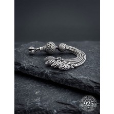 Roza Silver 925 Ayar Gümüş Otantik Işleme Petek Kubbe 4lü Zincir Tesbih Püskülü