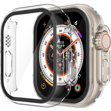 M.TK Moveteck Apple Watch Ultra 49MM Uyumlu Kasa ve Ekran Koruyucu 360 Tam Koruma Sert Pc Silikon Sport Watch Yazılı