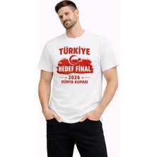 Etiler Collection Erkek Türkiye Baskılı Tişört Ay Yıldız 2026 Dünya Kupası Taraftar Forma T-Shirt - Beyaz