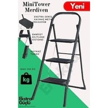 Die Grup Eurostep 3 Basamak Siyah Merdiven Geniş Basamaklı Eurotower Yeni Nesil Merdiven Slim