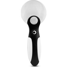 Die Grup Telvesse Ledli Işıklı Aydınlatmalı Büyüteç 5x - 10X Büyütme Kapasiteli El Tipi 60 mm Mercek Çerçevesiz