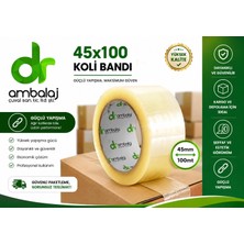 dr Koli Bandı 45 mm x 100 m Şeffaf A Kalite Bant 1 Adet Dayanıklı Koruma ve Paketleme İçin
