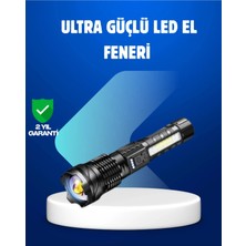 Premini Yüksek Güçlü Çok Modlu Şarjlı LED El Feneri, Dayanıklı ve Pratik Kullanım