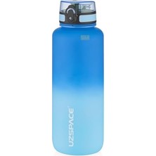 Die Grup Uzspace 1500ML Çift Renkli Sızdırmaz Bpa Içermez Kilitlenebilir Kapaklı Motivasyonel Tritan Su Matarası (Lacivert-Açık Mavi)