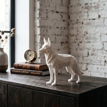 GRIFON3D Geometrik Alman Kurdu Heykeli Low Poly Köpek Figürü Dekoratif Obje 18 cm