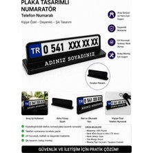 EzelModArt Plaka Tasarım Araç Numaratör Isimli  Dayanıklı Malzeme ile 2 Parça Şık Görünüm