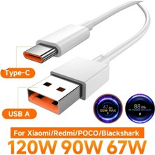 MuhendisTech MuhendisTech Xiaomi Redmi Mi Type C Android Uyumlu 6A 120W 90W 66W 33W Watt Type C USB Hızlı Şarj Kablosu  MuhendisTech