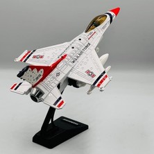 Die Grup Oyuncak Model Uçak Dahili Şarjlı Buhar Atabilen Metal Kasa Işıklı Sesli Standlı Sürtmeli Savaş Uçağı + Kutulu F-16 (Beyaz)