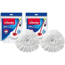 Die Grup Vileda Turbo Classic Mop Yedek Başlık, Mikrofiber, Beyaz, 2 Adet