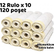 Yerli Çöp Poşeti Büzgülü Çöp Torbası - 69CMX43CM - Kedi Kumu Poşeti 12X10 Toplam 120 Poşet KKP6943120