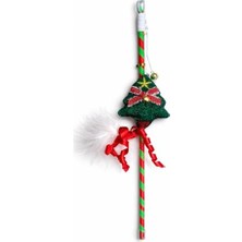 Die Grup Noel Temalı Kedi Oyun Oltası – Zilli ve Tüylü Interaktif Kedi Oyuncağı – Renkli Kumaş ve Peluş Detaylı – Kediler Için Avcılık ve Hareket Teşvik Eden Oyun Çubuğu