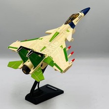 Die Grup Oyuncak Model Uçak Dahili Şarjlı Buhar Atabilen Metal Kasa Işıklı Sesli Standlı Sürtmeli Savaş Uçağı + Kutulu F-16 (Sarı)
