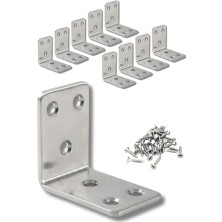 Die Grup L Köşebent Mobilya Duvara Sabitleme Aparatı, 45X45X30 Mm, 2 mm Kalınlık, Vidalı, 10 Adet