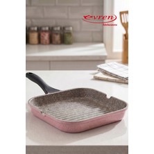 EVREN MUTFAK Kare Izgara Tava 28CM,İNDÜKSİYON Tabanlı Non-Stıck 28CM Tava