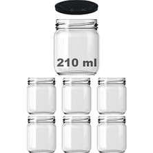 Die Grup Afracam 10-1000 ml Farklı Boyutlarda Kavanoz (10-1000 Arası) cc Konserve Metal Kapaklı Cam Kavanoz 6 Adet (Şeffaf, 210 Cc)