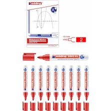 Die Grup Edding 360 Xl Whiteboard Marker, 1.5-3 Mm, Kırmızı, 10'lu Set