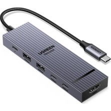 Ugreen 45363 CM818 Revodok 6in1 Usb-C To 2xusb-A 3.2 Çoklayıcı 1X4K HDMI 2xusb-C Pd 10GBPS 1xusb-C Pd 100W Çok Fonksiyonlu Bağlantı Istasyonu