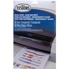 TESTORS 9203T Decal Paper Assortment 3 Clear 3 White