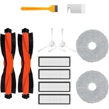 Die Grup Robotyedek, X10 Plus X20 Plus Xiaomi Uyumlu Yedek Siyah Fırça Hepa Filtre Mop Seti-12 Parça
