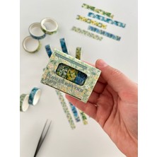 Kağıt Gemi Dükkan Flower Rhythm Flow Bahar Çiçekleri Temalı 5'li Washi Bant Set (5*2m)/masking Tape/desenli Bant