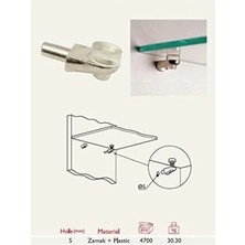 Premini Cam Raf Pimi Vantuzlu 5mm, 4'lü Set, Güçlü ve Pratik Kullanım