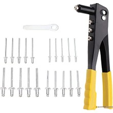 Die Grup Aee® 4 Uçlu Profesyonel Perçin Tabancası Seti – 2.4/3.2/4.0/4.8 mm Başlık + 40 Adet Alüminyum Perçin + Anahtar | Metal, Plastik ve Deri Delme & Sabitleme Aracı