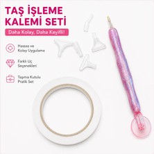 İğne İzi Taş Işleme Rulet Kalemi Seti 7 Farklı Değiştirilebilir Uçlu Taş Işleme Kalemi+Banthediyeli Diamond Painting Düzeltme Kalemi Değiştirilebilir Uçlu