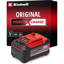 Die Grup Orijinal Einhell 5.2 Ah Plus Akü Power X-Change (Li-Ion Akü, 18 V, 5.2 Ah, Tüm Power X-Change Cihazları ile Uyumlu) - 4511437