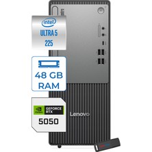 Lenovo Thinkcentre Neo 50T Gen 6 Intel Core Ultra 5 225 Upto 4.9ghz 48GB Ddr5 4tb SSD 8GB/RTX5050 WIN11HOME Mini Tower Masaüstü Bilgisayar 13BD007UTR24H20+ZETTAUSBBELLEK