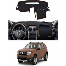 E-BİZ Dacia - Duster (2017-2021) Uyumlu Torpido Koruma Kılıfı - Kahverengi Şeritli
