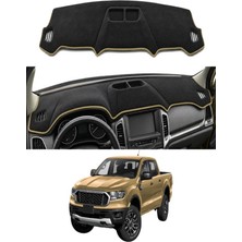 E-BİZ Ford - Ranger (2018+) Uyumlu Torpido Koruma Kılıfı - Taba Şeritli
