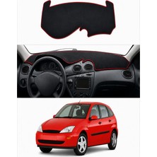 E-BİZ Ford - Focus 1 (1998-2004) Uyumlu Torpido Koruma Kılıfı - Kırmızı Şeritli