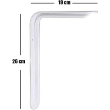 Premini Beyaz Metal Raf Altı Destek Seti, 19X26 Cm, 2'li Paket