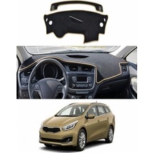 E-BİZ Kia - Ceed (2012-2018) Uyumlu Torpido Koruma Kılıfı - Taba Şeritli