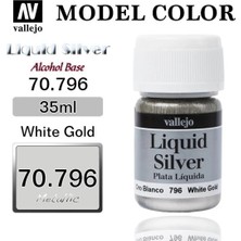 Vallejo 70796 35 Ml. (217) White Gold (Alcohol Based), Metal Pigmentli Alkol Bazlı Model Boyası