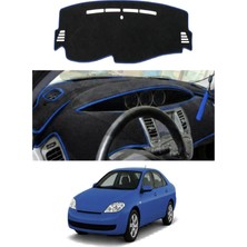 E-BİZ Nissan - Primera P12 (2001-2008) Uyumlu Torpido Koruma Kılıfı - Mavi Şeritli