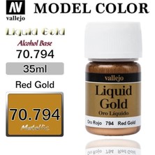 Vallejo 70794 35 Ml. (215) Red Gold (Alcohol Based), Metal Pigmentli Alkol Bazlı Model Boyası