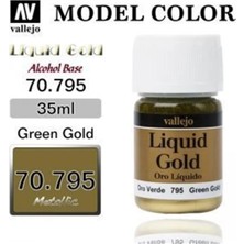Vallejo 70795 35 Ml. (216) Green Gold (Alcohol Based), Metal Pigmentli Alkol Bazlı Model Boyası