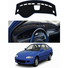 E-BİZ Honda - Civic (1994-2000) Uyumlu Torpido Koruma Kılıfı - Mavi Şeritli