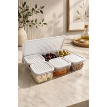 Bermira Home Collection 7 Parça Kahvaltılık ve Saklama Kabı Seti Kamp Mutfağı - Beyaz