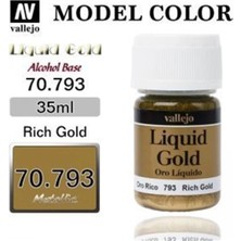 Vallejo 70793 35 Ml. (214) Rich Gold (Alcohol Based), Metal Pigmentli Alkol Bazlı Model Boyası