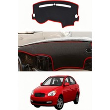 E-BİZ Hyundai - Accent (2006-2011) Uyumlu Torpido Koruma Kılıfı - Kırmızı Şeritli